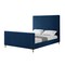 Homeroots Navy Blue Velvet Upholstered Queen Bed Frame 544770 - alternate 5