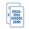 Signmission Drug-Free School Zone 2, 18'' X 24'' 2 Signs, Heavy Gauge Aluminum, 2PK A-1824-2PACK-2643 - alternate 1