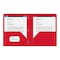 C-Line Products 8-1/2" x 11" Red Two-Pocket Heavyweight Poly Portfolio Folder with Prongs, 10/PK 32964 - alternate 4