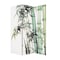 Homeroots 72" Green And White Canvas Folding Three Panel Screen Room Divider 384580 - alternate 5