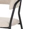 Homeroots Light Gray and Black Upholstered Fabric And Metal Open Back Dining Arm Chair 605881 - alternate 3