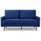 Homeroots 69" Blue Velvet Sofa With Dark Brown Legs 543714 - alternate 6