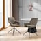 Armen Living Penny Swivel Upholstered Dining Chair in Brown Fabric with Black Metal Legs - Set of 2 LCPESICOBLK - alternate 4