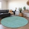 Homeroots 8' Aqua And Teal Blue Round Striped Washable Indoor Outdoor Area Rug 615646 - alternate 4