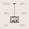 Jonathan Y Ferme 16" 3-Light Adjustable Iron Rustic Farmhouse LED Pendant, Brown/Oil Rubbed Bronze JYL7501A - alternate 5