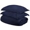 Homeroots Navy Blue Twin Cotton Blend 400 Thread Count Washable Duvet Cover Set 528333 - alternate 1