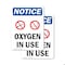 Signmission Oxygen In Use Sign With Symbol, 3.5 in W x Rectangle, Vinyl Decal OS-2PACK-NS-D-35-V-17100 - alternate 1