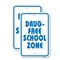 Signmission Drug-free School Zone, Heavy-Gauge Aluminum Rust Proof Parking Sign, 18" x 24", A-1824-25232 A-1824-25232 - alternate 1