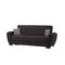 Homeroots 93" Black Microfiber Convertible Futon Sleeper Sofa And Toss Pillows With Storage 607071 - alternate 4
