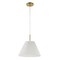 Jonathan Y Alden 14.25" 1-Light Classic French Country Iron LED Pendant with Pleated Shade, Brass Gold/White JYL2407A - alternate 3
