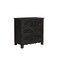 Homeroots 30" Black Solid Wood Distressed Three Drawer Nightstand 521194 - alternate 1