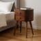 Homeroots 20" Brown Solid Wood Round Two Drawer Nightstand 651515 - alternate 8