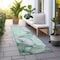 Homeroots 8' Runner Green Abstract Washable Non Skid Indoor Outdoor Runner Rug 559506 - alternate 4