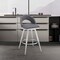 Armen Living Charlotte 30in Swivel Bar Stool in Brushed Stainless Steel with Gray Faux Leather LCCHBABSSLGRY30 - alternate 4