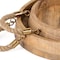 Homeroots Set of Two Brown Round Solid Wood Serving Trays With Handles 574199 - alternate 9