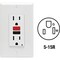 Leviton SmartlockPro Self-Test 15A White Residential Grade 5-15R GFCI Outlet with Wall Plate C42-GFNT1-RNW - alternate 1