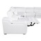 Homeroots White Italian leather 4 power reclining seats L shaped Seven Piece Corner Sectional With Console 544996 - alternate 1