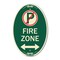 Signmission Fire Zone No Parking Symbol and Arrow Pointi, 12 In X 18 In Architectural, Heavy Gauge Aluminum A-OV-G-1218-23975 - alternate 1