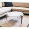 Homeroots 36" White and Black Sintered Stone Faux Leather And Steel Triangle Coffee Table 565004 - alternate 5