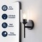 Jonathan Y Juno 13" 1-Light Farmhouse Industrial Metal/Glass Cylinder LED Sconce, Black/Clear JYL9547D - alternate 6