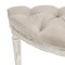 Homeroots 55in Beige and White Tufted Linen and Solid Wood Upholstered Distressed Half Circle Bench 639957 - alternate 5