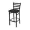 Holland Bar Stool Co 25" Stationary Counter Stool, Black Wrinkle, Canter Espresso Seat 40025BW003 - alternate 1