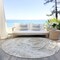 Homeroots 8' Taupe And Ivory Round Abstract Washable Indoor Outdoor Area Rug 614313 - alternate 4