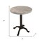 Homeroots 22" Natural and Black Solid Wood and Metal Height Adjustable Round Pedestal End Table 632719 - alternate 5