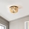 Jonathan Y Allison 10" 2-Light Shabby Chic Farmhouse Wood Beaded/Metal LED Flush Mount, Black/Cream JYL9074B - alternate 4