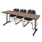 Regency Kobe T-Base Training Seminar Table W/ 2 Zeng Stack Chairs, 84 in W, 24 in L, Noble Oak MKTRCT8424NO44BK - alternate 1