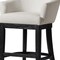 Homeroots 40" White and Black Fabric and Solid Wood Bar Height Swivel Bar Chair 632504 - alternate 3