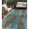 Homeroots 5' X 8' Teal Blue Aqua And Brown Argyle Washable Indoor Outdoor Area Rug 613736 - alternate 1