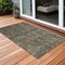 Homeroots 3' X 5' Dark Moss Green and Gray Oriental Washable Non Skid Indoor Outdoor Area Rug 563802 - alternate 1