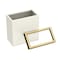 Gatco Modern Rectangular 3 Gal. Wastebasket, Matte Pearl/Brushed Brass Lid 1939B - alternate 2