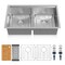 Wrightmaster 33 in. Undermount 50/50 Double Bowl 18-Gauge Stainless Steel Workstation Kitchen Sink w/Accessories ZOR-UD3319T-NA - alternate 5