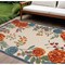 Homeroots 6' X 9' Ivory Blue And Orange Floral Indoor Outdoor Area Rug 545018 - alternate 3