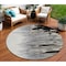 Homeroots 8' Black Gray And Ivory Round Abstract Washable Indoor Outdoor Area Rug 601178 - alternate 1