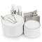 Elama 600 Piece Disposable Plastic Dinnerware Party Set for 100 Guests in White with Silver Trim 750124341M - alternate 5
