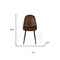 Homeroots Set of Four Espresso and Black Faux Suede and Steel Dining Side Chairs, 4PK 719326 - alternate 6