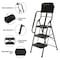 Wrightmaster 3-Step Steel Step Ladder (7 ft. Reach) w/500 lbs Load Capacity, Safety Handrails, Removable Tool Bag ZR-5189P422491 - alternate 2