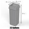 Regal Altair 23 Gallon Square Gray Plastic Trash Can with Drop Shot Swing Lid, Space-Saving Design ZR-TC-100-GR-23-SW-KIT - alternate 4