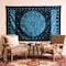 Homeroots 80" X 56" Black And Blue Cotton Hanging Tapestry 397207 - alternate 2
