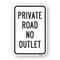 Signmission Private Road No Outlet Sign, Heavy-Gauge Aluminum, 18" x 24", A-1824-24821 A-1824-24821 - alternate 1