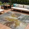 Homeroots 9' X 12' Gold And Gray Abstract Washable Indoor Outdoor Area Rug 615612 - alternate 1