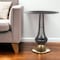 Homeroots 21" Black And Gold Aluminum Round Pedestal End Table 556526 - alternate 6