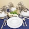 Smarty Had A Party White w/Silver Rim Round Blossom Plastic Dinnerware Set (120 Dinner Plates+120 Salad Plates), 240PK 4840WHS-VP-CASE - alternate 1
