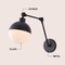 Jonathan Y Alba 7" 1-Light Modern Industrial Adjustable Swing Arm Metal Frosted Glass Globe LED Sconce, Oil Rubb JYL9931B - alternate 6
