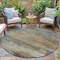 Homeroots 8' Taupe Brown And Gold Round Abstract Washable Indoor Outdoor Area Rug 630863 - alternate 3