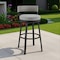 Homeroots 38" Light Gray Metal Swivel Low back Outdoor Bar Height chair with Footrest 490219 - alternate 3