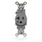 Leviton PlugsandRcptcls, 20A, 125VAC, Gry, Nylon, PK1 W5361-GY - alternate 1